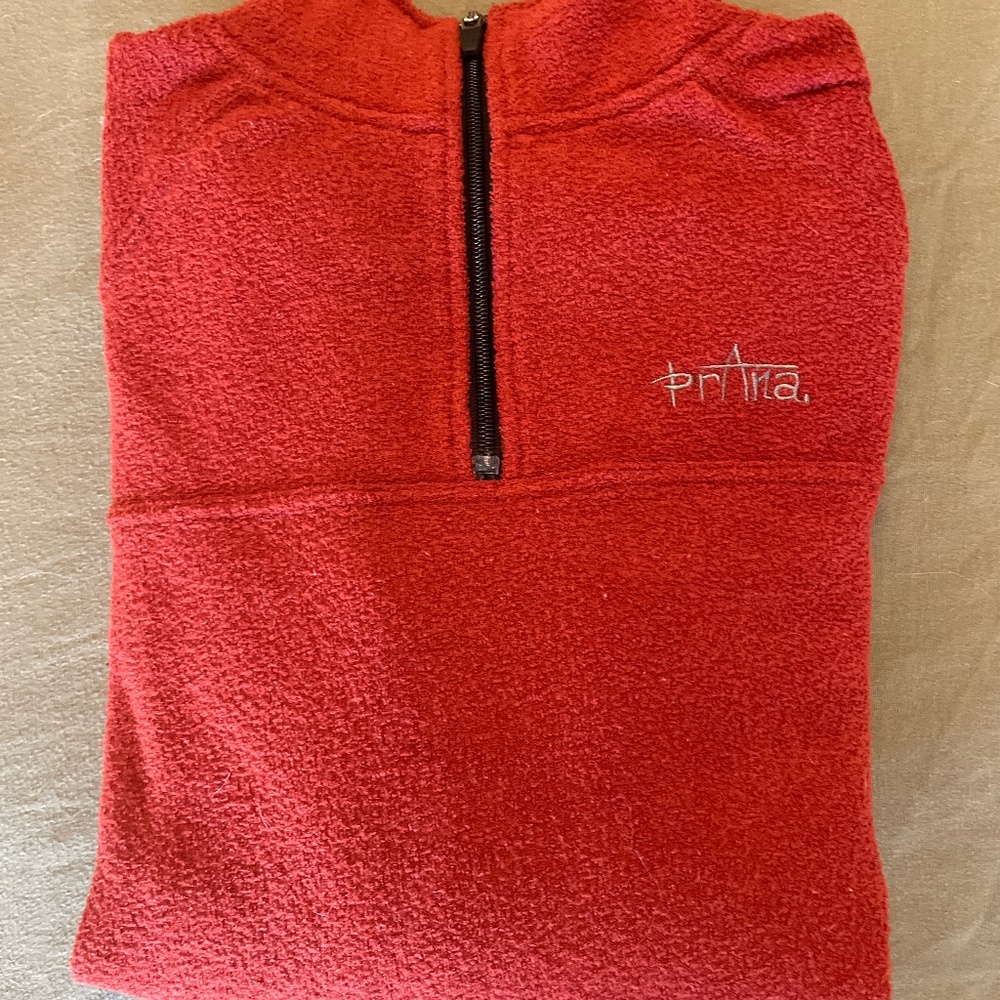 PRANA men’s L burnt orange 1/4 zip